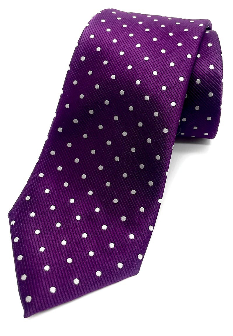 Scott Allan Collection Scott Allan Violet Polka Dot Tie For Men | Classic Woven Jacquard Purple Dotted Neck Tie | Corbatas para Hombres Elegantes Morado - Image 1